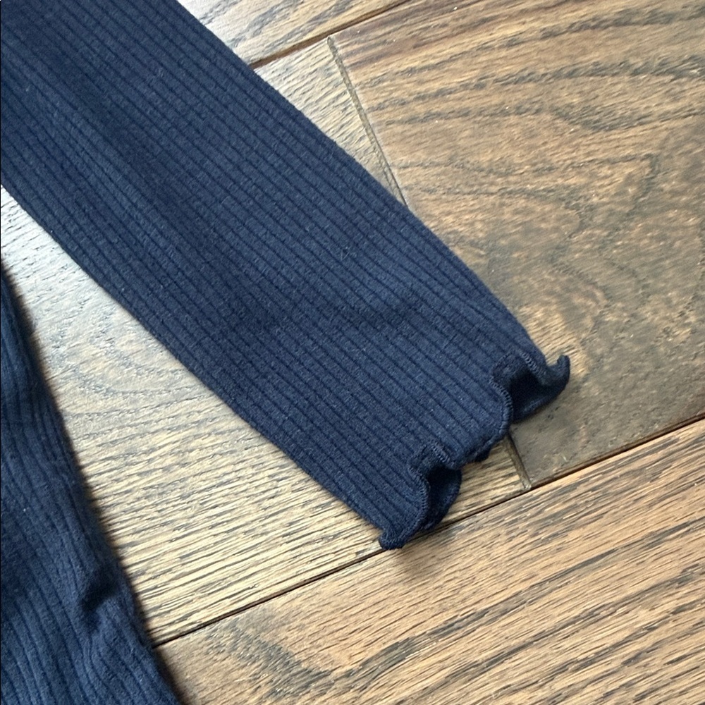 Janie and Jack Navy Long Sleeve Top with Gold Buttons turtleneck 18-24 months - Picture 4 of 6